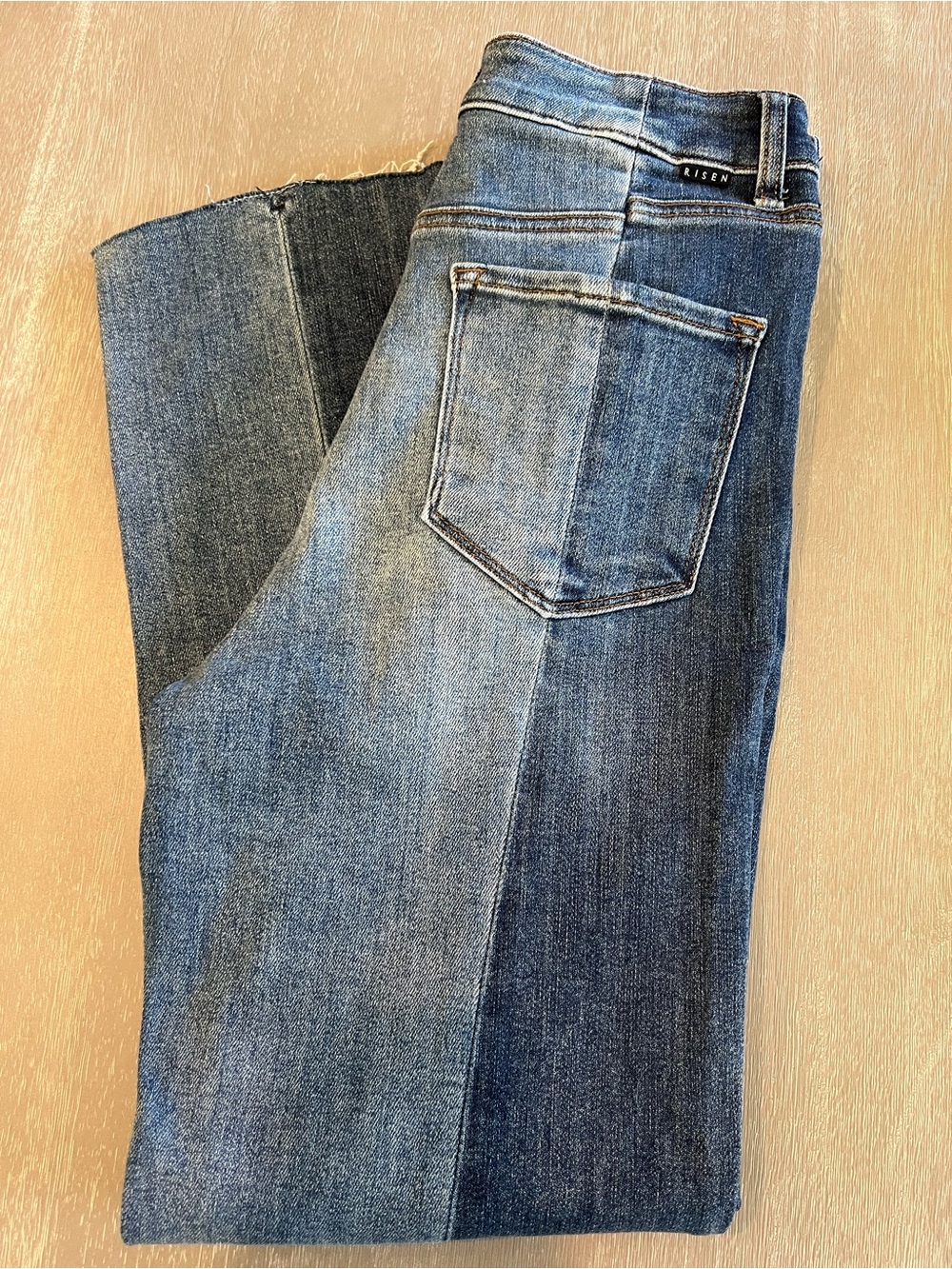 Risen Jeans High-Rise Two-Tone Blue Women's denim Jeans size 9/29 - Picture 2 of 13